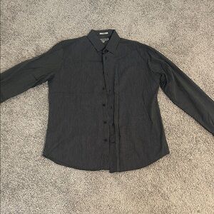 Express Men's Black Pinstripe Dress Shirt